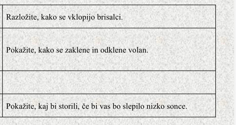 Brisalci, zaklep volana, nizko sonce